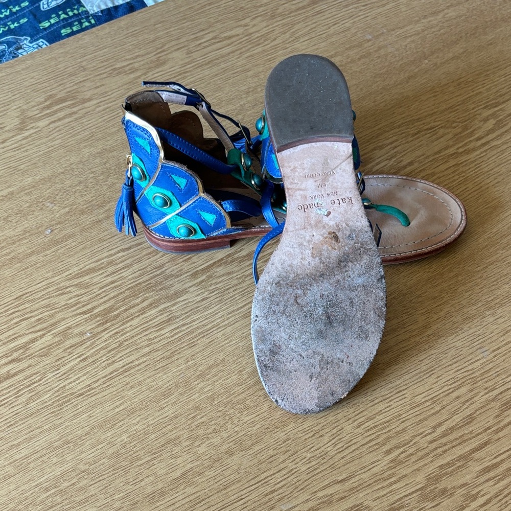 Kate Spade Blue and Turquoise Sandals - Picture 3 of 4
